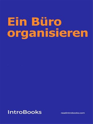 cover image of Ein Büro organisieren